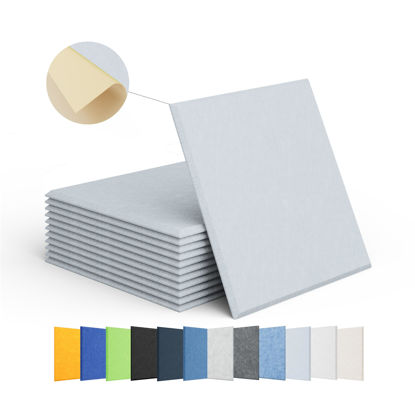 Picture of Amantech 12 Pack Acoustic Panels Self Adhesive Sound Proof Foam, High Density Sound Acoustic Panel, 12X12X0.4 Inch Square Panels in Home, Office, Reccording Room, Studio,and more(Premium Grey)