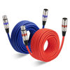 Picture of EBXYA XLR Cables 50 ft 2 Pack - Mic Cables Balanced DMX Cable Male to Female Suitable for Microphones, Radio Station, Stage Lighting
