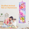 Picture of Basumee Stuffed Animals Net or Hammock 2 Pcs Stuffed Animals Storage Toy Net Hammock for Stuffed Animals Organizer Mesh Hammock Kids Girls Room Decor, Blue and Purple, 3 Tiers
