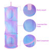 Picture of Basumee Stuffed Animals Net or Hammock 2 Pcs Stuffed Animals Storage Toy Net Hammock for Stuffed Animals Organizer Mesh Hammock Kids Girls Room Decor, Blue and Purple, 3 Tiers
