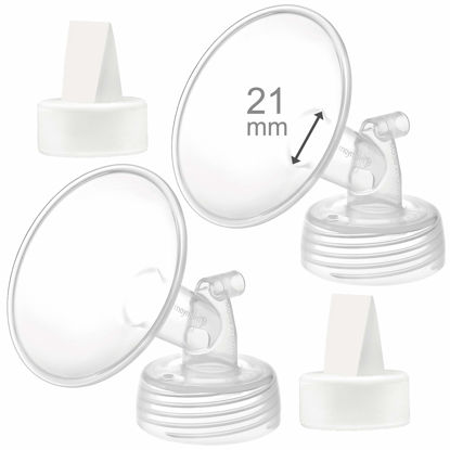Picture of Maymom 21mm Flange and Duckbill Valve Compatible with Spectra S1 Spectra S2 Spectra 9 Plus Not Original Spectra 20mm Replace Pump Parts Spectra Flange Spectra Duckbill Valve