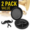Picture of [2 Pack] Clip-On Mustache For Trumpets & Trombones - Includes Protective Case - Fits All Small Shank Mouthpieces - Perfect Accessory For Young Musicians - Mouthpiece Not Included