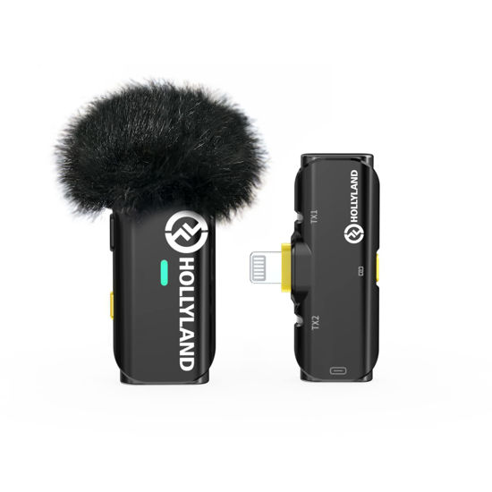 Picture of Hollyland Lark C1 Wireless Lavalier Microphone for iPhone, MFi Certified, Plug and Play, Noise Cancelling Wireless Lapel Mic with 656ft Transmission, Compatible with iPhone, iPad, Solo-Black