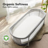 Picture of 2-Pack Organic Bassinet Sheets for Girls, Boys - 100% Cotton Bassinet Mattress Sheets Compatible with Halo Bassinest Swivel Sleeper, Graco, Baby Delight, Chicco, Fitted Bassinet Sheets (Soft White)