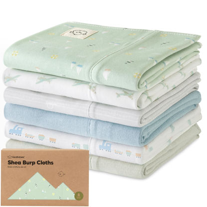 Picture of Organic Burp Cloths Baby Girl, Boy - 6-Pack Large Baby Burp Cloths, Super Absorbent Burping Cloths for Babies, Soft & Plush Cotton Burp Cloth, Spit Up Burp Rags, Newborn Burp Clothes (Vessels)