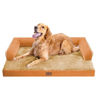 Picture of Large Dog Bed Orthopedic Washable, Orthopedic Dog Beds for Large Dogs, Washable Cover Removable Bolster and Non-Slip Bottom Large Pet Beds, XL XLarge Extra Large Dogs - Orange Dog Bed