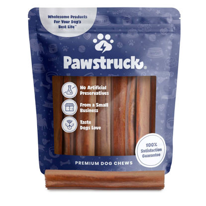 Picture of Pawstruck All Natural 5-6" Roasted Collagen Sticks for Dogs - Low Odor & Long-Lasting Bully Stick Alternative, Single Ingredient & Vet Approved - 10 Pack