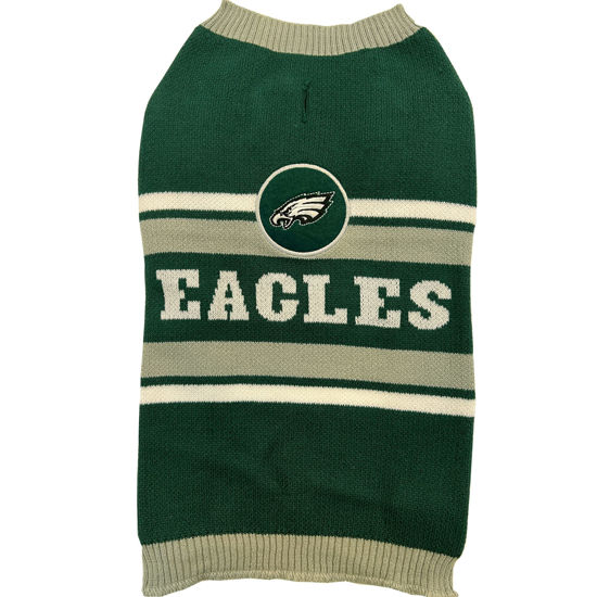 Picture of NFL Philadelphia Eagles Dog Sweater, Size Medium. Warm and Cozy Knit Pet Sweater with NFL Team Logo, Best Puppy Sweater for Large and Small Dogs