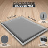 Picture of 32x24x1” XL Dog Food Mat - All Purpose Under Sink Liner, Washer and Dryer Covers for The Top, Silicone Griddle Mat for Blackstone - Raised Edges Dog Mat for Food and Water Prevent Spill, Waterproof