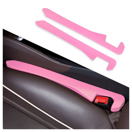 Picture of IHOTDER 2PCS Car Seat Gap Filler,Super Flexible Car Side Seat Gap Filler Car interior Accessories,Universal Car Organizer Between Seats for Tightly Filling Seat Gaps (Pink)……