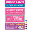 Picture of Rio Salto New Driver Magnet for Car Reflective Please Be Patient Signs for Car Student Driver Magnetic Safety Signs Novice Driver Warning Vehicle Bumper Sticker Removable Cute Teenage Girl