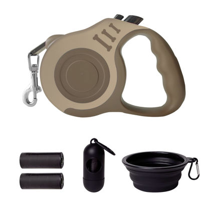 Picture of LIEVUIKEN Retractable Dog Leash Automatic Telescopic Tractor Dog Tape, Pet Tape 10/16 FT Durable and Convenient, with Folding Bowl, Dispenser, Rubbish Bags, Suitable for Small and Medium Dogs