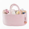 Picture of Baby Diaper Caddy Organizer for Girl Boy Rope Nursery Storage Bin Basket Portable Holder Tote Bag for Changing Table Car Travel Baby Shower Gifts Newborn Essentials Registry Must Have Items Pink