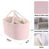 Picture of Baby Diaper Caddy Organizer for Girl Boy Rope Nursery Storage Bin Basket Portable Holder Tote Bag for Changing Table Car Travel Baby Shower Gifts Newborn Essentials Registry Must Have Items Pink