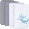Picture of Crib Sheets and Waterproof Crib Mattress Protector 4 Pack Set,Waterproof Crib Sheets Mattress Pad Cover for Baby Boys and Girls, Grey