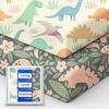 Picture of TotBasic Dinosaur Crib Sheets for Boys, Premium Soft Crib Mattress Fitted Sheet, Ultra Breathable Baby Sheets, Super Stretchy Baby Bed Sheets 28x52x9 Extra Deep Pocket, 2 Pack