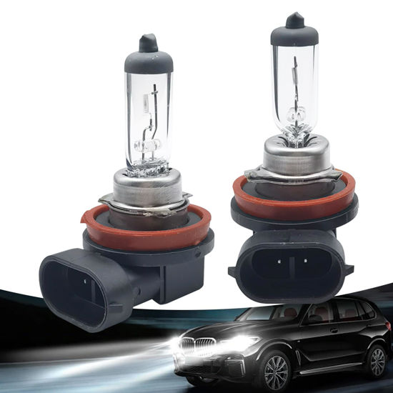 Picture of gunhunt 2 PCS Car H8-35W Halogen Bulb, 12V Quartz Lamp Ultra-bright Beam Low/High Beam Fog Light Replacement, All-in-one Plug and Play Bulb, Universal Lighting for Car (Warm White Light)