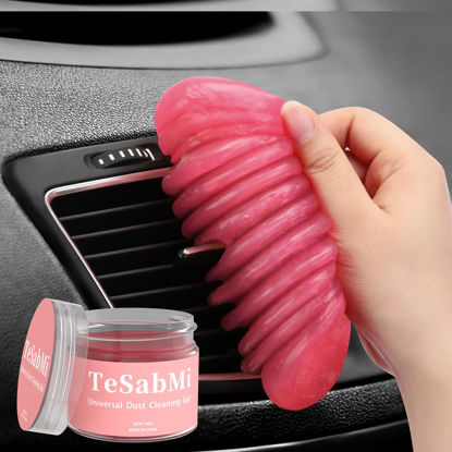 Picture of TeSabMi Car Cleaning Gel for Car Cleaning Putty Car Putty Car Interior Cleaner Car Slime Auto Detail Tools Car Accessories Valentines Day Gifts for Him Her Men Women Stocking Stuffers Pink