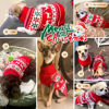 Picture of KYEESE Christmas Dog Sweaters Snowflake Reindeer Dogs Sweater with Leash Hole Ugly Dog Holiday Sweater Cat Sweater Warm Dog Christmas Outfit, XS
