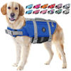 Picture of EMUST Dog Life Vests for Swimming, Adjustable Dog Life Jackets for Swimming with Reflective Stripes,Dog Water Vest for Small/Medium/Large Dogs, L, Royal Blue