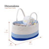 Picture of luxury little Diaper Caddy Organizer, Large Cotton Rope Nursery Basket, Changing Table Organizer for Baby Diaper Storage, Portable Car Organizer with Removable Divider, Baby Shower Gifts - Blue