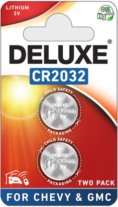 Picture of Key Fob Replacement Batteries for Chevy GMC (Silverado Equinox Malibu Sierra Traverse Cruze Impala Tahoe Terrain Acadia Yukon Colorado Camaro Suburban Trax Blazer Sonic Express) Remote Key (Pack of 2)