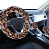 Picture of Accmor Fuzzy Car Steering Wheel Cover, Universal Fit Fur Auto Wheel Cover & Handbrake Cover & Gear Shift Cover Set, Leopard Warm Fluffy Vehicle Wheel Protector Car Accessories for Men Women (Brown)