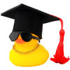 Picture of wonuu Car Dashboard Decor Graduation Hat Rubber Duck, Car Ducks Ornaments with Mini Hat Necklace Sunglasses Scarf (Red)
