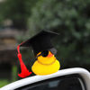 Picture of wonuu Car Dashboard Decor Graduation Hat Rubber Duck, Car Ducks Ornaments with Mini Hat Necklace Sunglasses Scarf (Red)