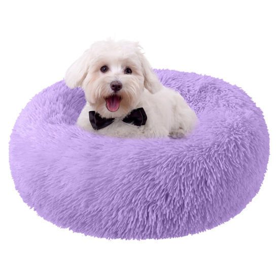 Picture of Nisrada Dog Bed for Small Medium Large Dogs, 20 inch Calming Dogs Bed, Washable-Round Cozy Soft Pet Bed for Puppy and Kitten with Slip-Resistant Bottom