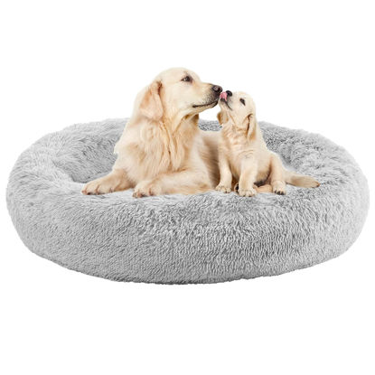 Picture of Nisrada Dog Bed for Medium Large Dogs, 36 inch Calming Dogs Bed, Washable-Round Cozy Soft Pet Bed for Puppy and Kitten with Slip-Resistant Bottom