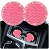 Picture of 2PCS Bling Car Cup Coaster, 2.75 Inch Auto Car Cup Holder Insert Coasters Silicone Anti-Slip Crystal Rhinestone Drink Car Cup Mat, Universal Vehicle Interior Accessories for Women Girls (Pink)