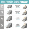 Picture of COZY KISS Dog Stairs for Small Dogs 15.7" H, Curved Dog Step for Puppy, Older Cat, Medium Dog, Pet Ramp for Sofa, Couch or Bed, Ladder with High Density Foam, 15.7x22.4x15.7 inch, 3 Step, White Black