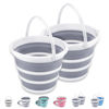 Picture of 2 Pack Collapsible Buckets 10L 2.6 Gallon Cleaning Bucket Mop Bucket Folding Foldable Portable Small Plastic Water Supplies for Outdoor Garden Camping Fishing Car Wash Space Saving