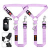 Picture of Removable Dog Seat Belts Harness for Car, 3 in 1 Pet Dog Car Seatbelt Leash, laqibak Restraint Secures to Headrest and Reflective Effect Adjustable Bungee Dog Seatbelt Tether, 2PCS and Poop Bag Holder