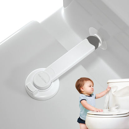 Picture of 4our Kiddies Toilet Locks Baby Proof, Baby Proofing Toilet Seat Lock with Extra Pallet Fit for Most Standard Toilet, Easy Intallation Toilet Lid Lock for Child Safety with 1 Extra 3M Adhesive((1 Pack)