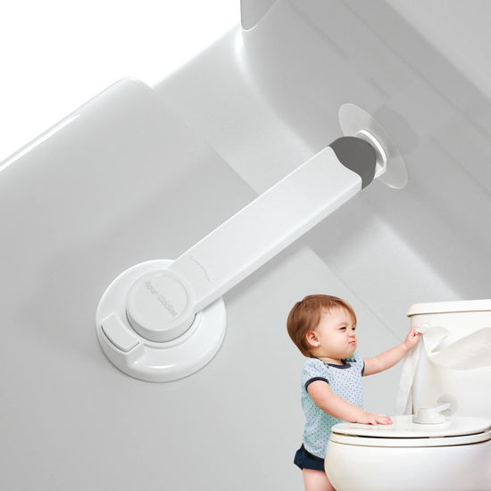 Picture of 4our Kiddies Toilet Locks Baby Proof, Baby Proofing Toilet Seat Lock with Extra Pallet Fit for Most Standard Toilet, Easy Intallation Toilet Lid Lock for Child Safety with 1 Extra 3M Adhesive((1 Pack)