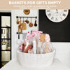 Picture of CHICVITA Small Basket for Gifts, White Empty Gift Basket with Bags & Ribbons Durable Baskets for Valentines Day Rope Storage Baskets, 12"x 8"x 5"