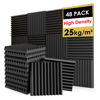 Picture of FONESO Acoustic Panels, High Density Soundproof Foam Panels for Walls, Sound Absorbing Panels, Acoustic Foam Panels Fire Resistant for Studio Recording (Black, 1"x12"x12" 48Pack)