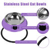 Picture of Serentive 3Pcs Cat Bowls, Non-Slip Stainless Steel, 7 Oz, Suitable for Indoor Pets, Removable Rubber Base, Lovely Color
