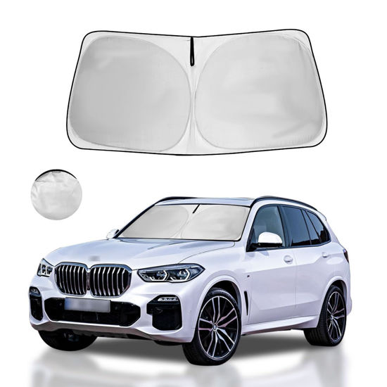 Picture of HOHUIGO Windshield Sun Shade for BMW X5 2024 2023 2022 2021 2020 2019 M Sport xLine Front Window Sunshade SUV Accessories Fodable Sun Visor UV Protector Shade Heat Shield Cover