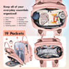 Picture of Dikaslon Diaper Bag Backpack with Portable Changing Pad, Pacifier Case and Stroller Straps, Large Unisex Baby Bags for Boys Girls, Multipurpose Travel Back Pack Moms Dads, Pink