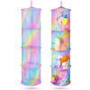 Picture of Basumee Stuffed Animals Net or Hammock 2 Pcs Stuffed Animals Storage Toy Net Hammock for Stuffed Animals Organizer Mesh Hammock Kids Girls Room Decor, Rainbow, 4 Tiers