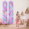 Picture of Basumee Stuffed Animals Net or Hammock 2 Pcs Stuffed Animals Storage Toy Net Hammock for Stuffed Animals Organizer Mesh Hammock Kids Girls Room Decor, Blue and Purple, 5 Tiers