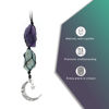 Picture of BOHO GARDEN Hanging Car Charm - Amethyst & Amazonite - Dangling Moon & Healing Crystal Accessories, Rearview Mirror Decorations - Balance, Intuition, Spirituality, Self-Love, Honesty, Clarity, Energy