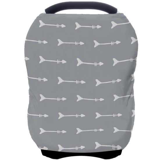 Picture of Nursing Carseat Canopy Breastfeeding Cover - Multi-use Stretchy Car Seat Covers for Babies, Baby Shower Gifts (Grey Arrows)