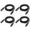 Picture of JLPOW 10 ft Flexible DMX Cable, Gold-Plated 3 Pin Signal XLR Male to Female DMX Cable Wire, Best for DJ Stage Lighting Moving Head Lights Par Light (4 Pack)