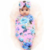 Picture of Galabloomer Newborn Swaddle Blanket with Beanie Set Baby Boy Receiving Blanket