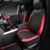 Picture of CAR PASS Air Mesh Leather Car Seat Covers Front Seats Only,Waterproof Car Floor Mat and Sporty14.5-15inch Steering Wheel Cover,Car Interior Sets Universal Fits for 95% Cars Truck SUV (Black and Red)