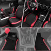 Picture of CAR PASS Air Mesh Leather Car Seat Covers Front Seats Only,Waterproof Car Floor Mat and Sporty14.5-15inch Steering Wheel Cover,Car Interior Sets Universal Fits for 95% Cars Truck SUV (Black and Red)
